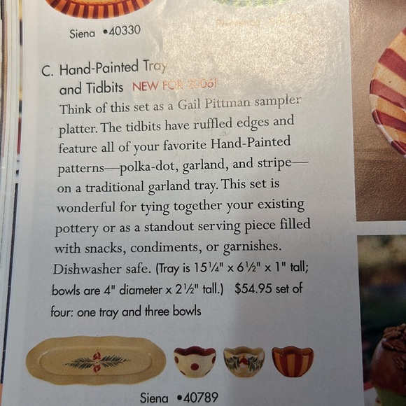 Vintage - SLAH Hand painted tray & tidbit bowls - Gail Pittman Design - Picture 6 of 6